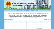 TƯ VẤN ĐĂNG TẢI THÔNG TIN NĂNG LỰC LÊN WEBSITE CỦA BỘ XÂY DỰNG